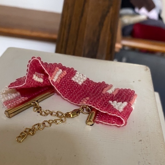 Anthropologie Pink Beaded Bracelet - Picture 1 of 4